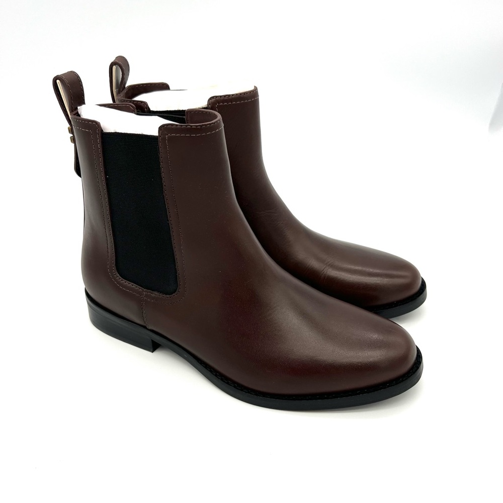 Coach Maeve LTH Bootie Maple Brown Flat Ankle Boots Womens Size 8